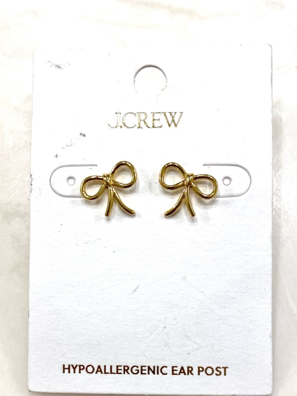 J. Crew Gold Bow Stud Earrings